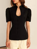 Women's Slim-Fit Short-Sleeve Blazer with a Stand Collar