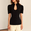 Women's Slim-Fit Short-Sleeve Blazer with a Stand Collar
