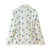 Women's Loose-Fit Floral Blazer with a Tie-Waist Sash and Front Pockets for Spring and Autumn