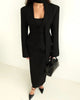 Women's Single-Breasted V-Neck Blazer with a Cinched Waist and Long Sleeves