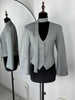 Women's Single-Breasted V-Neck Blazer with a Cinched Waist and Long Sleeves