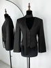 Women's Single-Breasted V-Neck Blazer with a Cinched Waist and Long Sleeves