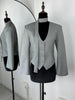 Women's Single-Breasted V-Neck Blazer with a Cinched Waist and Long Sleeves