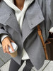 Women's Short Wool Blazer Coat with Notched Lapels and Pockets