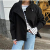 Women's Short Wool Blazer Coat with Notched Lapels and Pockets