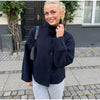Women's Short Wool Blazer Coat with Notched Lapels and Pockets