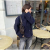 Women's Short Wool Blazer Coat with Notched Lapels and Pockets