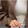 Women's Short Wool Blazer Coat with Notched Lapels and Pockets