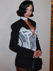 Women's V-Neck Blazer with Lace Patchwork and a Single-Breasted Front