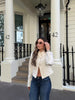 Women's Cropped Blazer with Long Sleeves and a Front-Button Closure