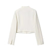 Women's Cropped Blazer with Long Sleeves and a Front-Button Closure