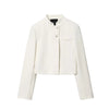 Women's Cropped Blazer with Long Sleeves and a Front-Button Closure