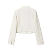 Women's Cropped Blazer with Long Sleeves and a Front-Button Closure