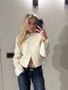 Women's Cropped Blazer with Long Sleeves and a Front-Button Closure
