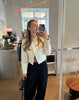 Women's Cropped Blazer with Long Sleeves and a Front-Button Closure