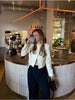 Women's Cropped Blazer with Long Sleeves and a Front-Button Closure