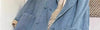 Women's Blue Denim Blazer with a Relaxed Fit and Long Sleeves