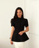Women's Slim-Fit Short-Sleeve Blazer with a Stand Collar and Button Front
