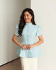 Women's Slim-Fit Short-Sleeve Blazer with a Stand Collar and Button Front