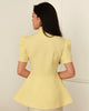 Women's Slim-Fit Short-Sleeve Blazer with a Stand Collar and Button Front