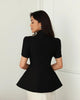 Women's Slim-Fit Short-Sleeve Blazer with a Stand Collar and Button Front