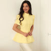Women's Slim-Fit Short-Sleeve Blazer with a Stand Collar and Button Front