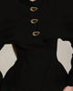 Women's Black Blazer with Gold Buttons and a Tailored Front