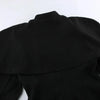 Women's Black Blazer with Gold Buttons and a Tailored Front