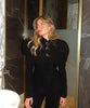 Women's Black Blazer with Gold Buttons and a Tailored Front
