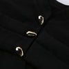 Women's Black Blazer with Gold Buttons and a Tailored Front