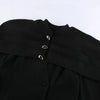 Women's Black Blazer with Gold Buttons and a Tailored Front