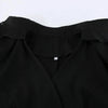 Women's Black Blazer with Gold Buttons and a Tailored Front