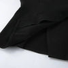 Women's Black Blazer with Gold Buttons and a Tailored Front
