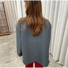 Women's Asymmetric Double-Breasted Blazer with Side Slits in Gray Khaki or Black