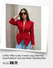 Women's Asymmetric Double-Breasted Blazer with Side Slits in Gray Khaki or Black