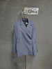 Women's Asymmetric Double-Breasted Blazer with Side Slits in Gray Khaki or Black