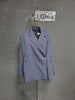 Women's Asymmetric Double-Breasted Blazer with Side Slits in Gray Khaki or Black