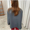 Women's Asymmetric Double-Breasted Blazer with Side Slits in Gray Khaki or Black