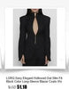 Women's Asymmetric Double-Breasted Blazer with Side Slits in Gray Khaki or Black