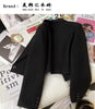 Women's Cropped Blazer with Single-Button Closure and Notched Lapels