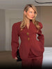 Women's Two-Piece Suit Set with a V-Neck Blazer and Straight-Leg Pants