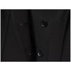 Women's Black Stand Collar Blazer with Long Sleeves and Front Flap Pockets