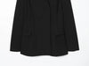 Women's Black Stand Collar Blazer with Long Sleeves and Front Flap Pockets