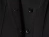 Women's Black Stand Collar Blazer with Long Sleeves and Front Flap Pockets
