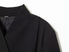 Women's Black Stand Collar Blazer with Long Sleeves and Front Flap Pockets