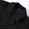 Women's Black Slim-Fit Blazer with a V-Neck and Single-Button Front for Autumn and Winter