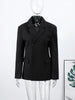 Women's Black Slim-Fit Blazer with a V-Neck and Single-Button Front for Autumn and Winter