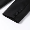 Women's Black Slim-Fit Blazer with a V-Neck and Single-Button Front for Autumn and Winter