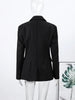 Women's Black Slim-Fit Blazer with a V-Neck and Single-Button Front for Autumn and Winter