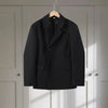 Women's Black Slim-Fit Blazer with a V-Neck and Single-Button Front for Autumn and Winter